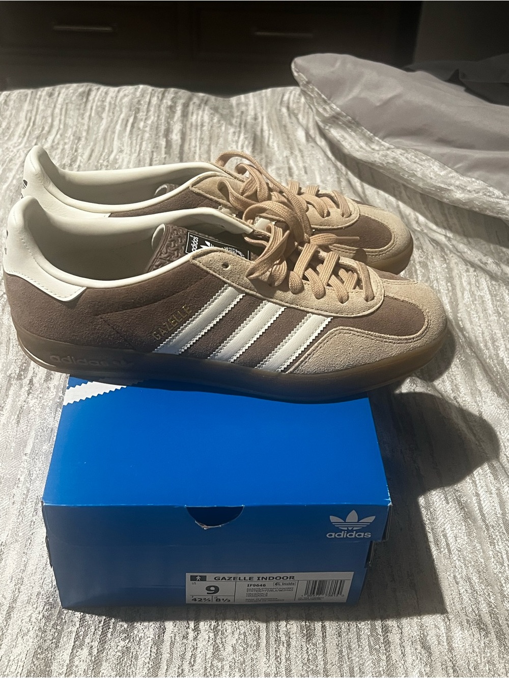 adidas Gazelle Indoor Mens Sneakers - Beige & Brown